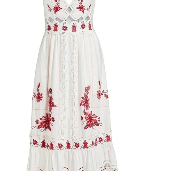 Farm Rio Richelieu Linen Midi Dress - Picture 3 of 12